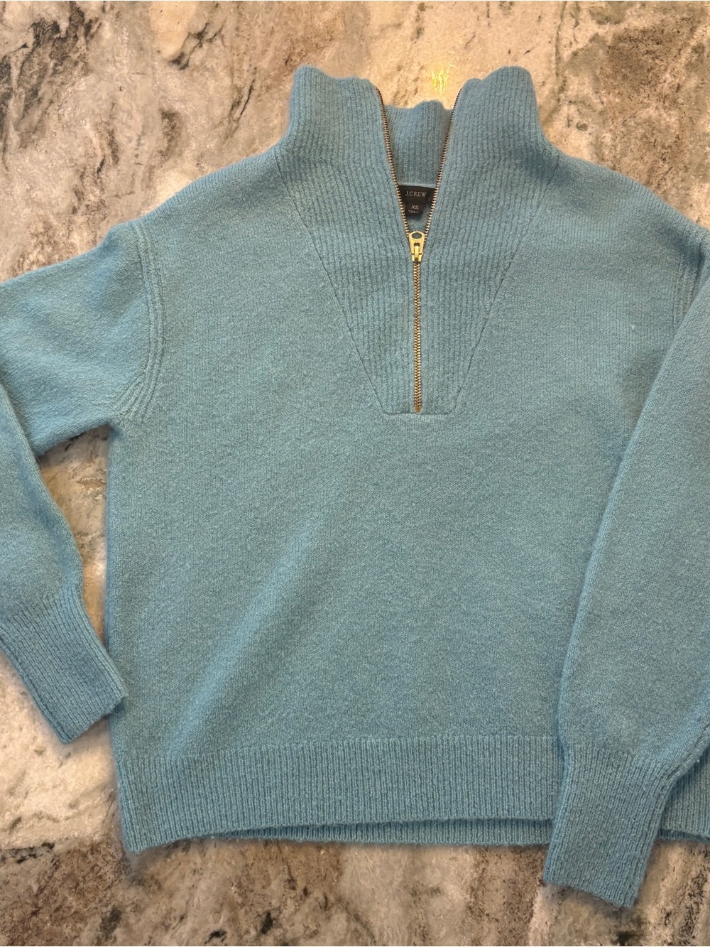J.Crew Merino Alpaca Quarter Zip Sweater Blue XS Soft Knit Pullover